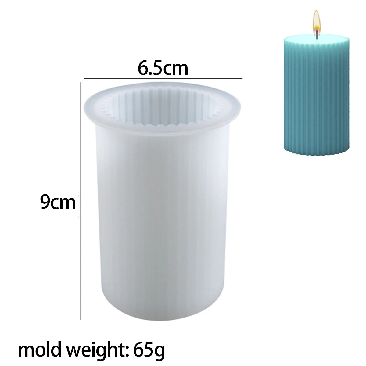 Striped Cylindrical Candle Silicone Mold for DIY Home Decor