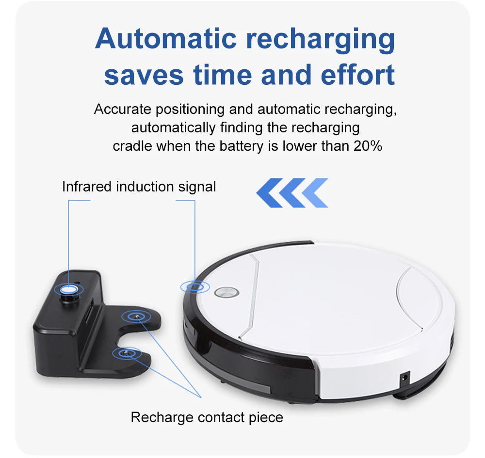 New Robot Vacuum Cleaner Automatic Charging Intelligent Sweeping Robot with 2000Pa Suction