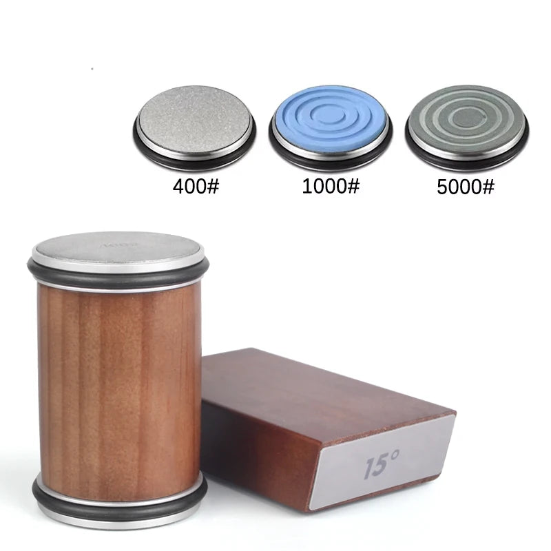 Rolling Knife Sharpener Kit with Magnetic Holder and Diamond Stones
