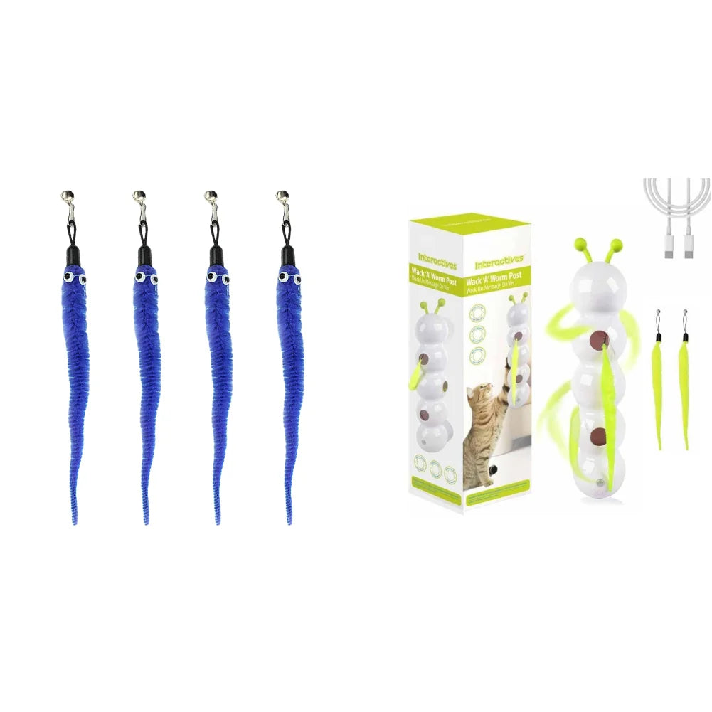 Smart Caterpillar Cat plaything Whack A Mole Cat Interactive Cat Feather Motion Sensor Teasing Cat for Indoor Cats