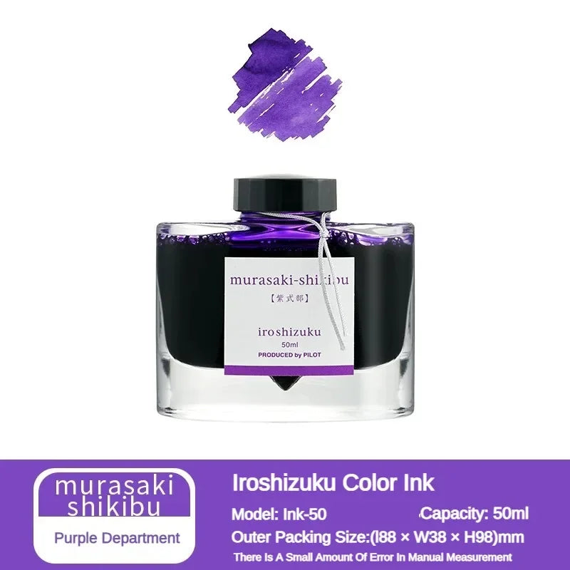 Pilot 25 Color 50ml Fountain Pen Ink Set with Glass Bottles for School and Office Use