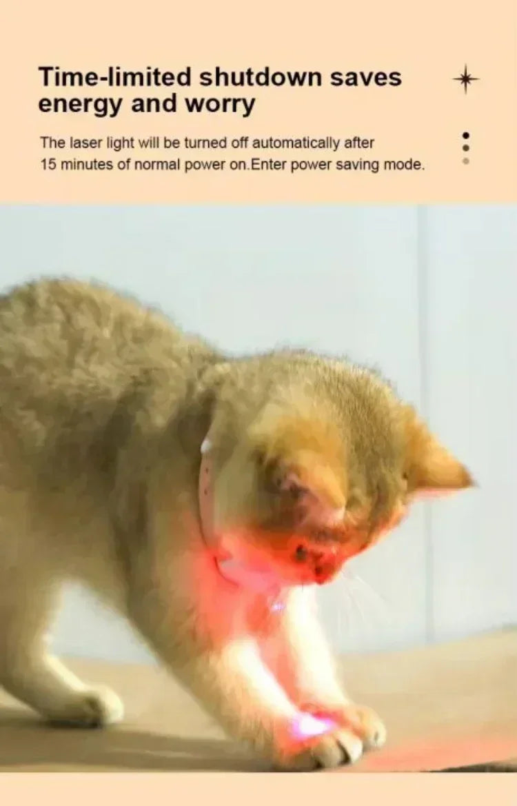 Rechargeable LED Pet Collar with Interactive Laser Teaser and Light-Up Function for Cats and Dogs
