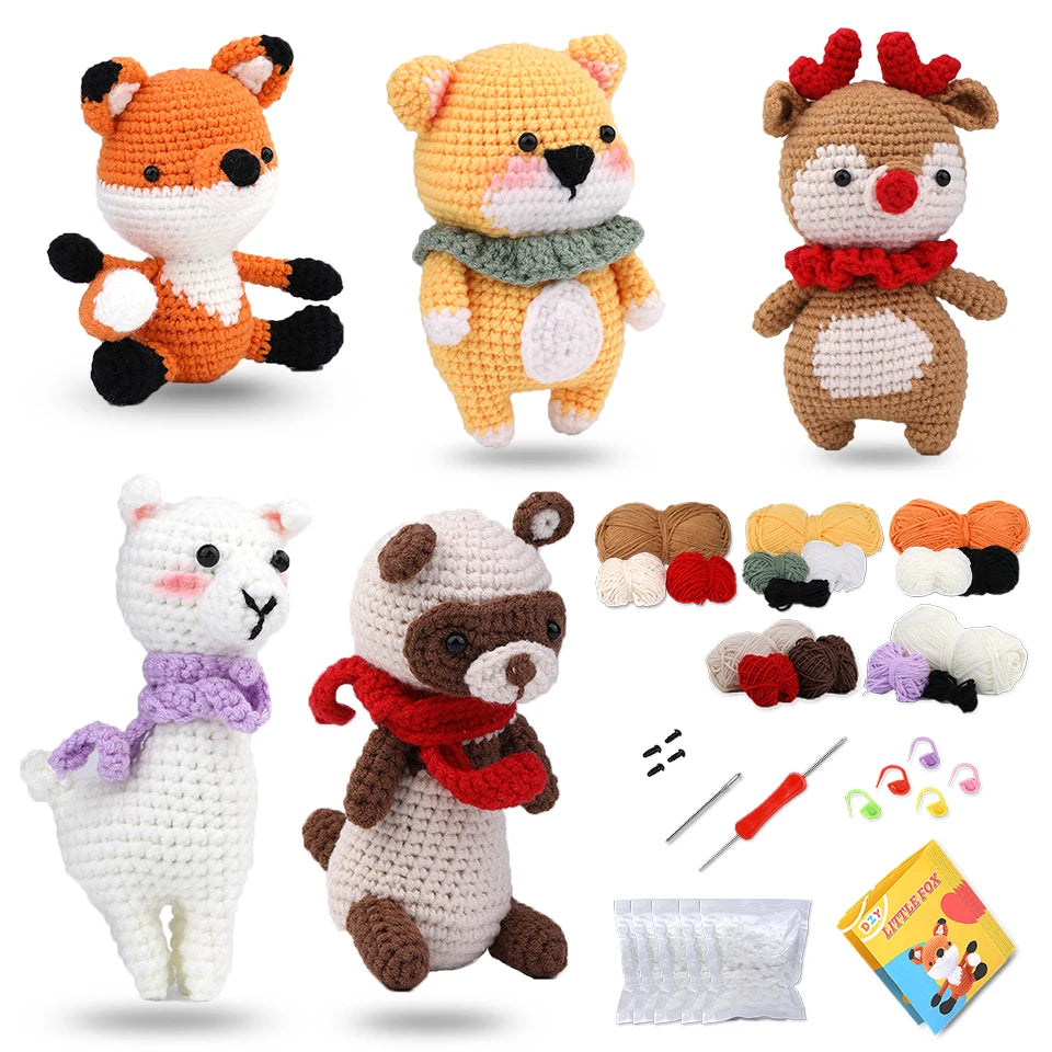 KRABALL Crochet Animal Kit for Beginners with Video Tutorial