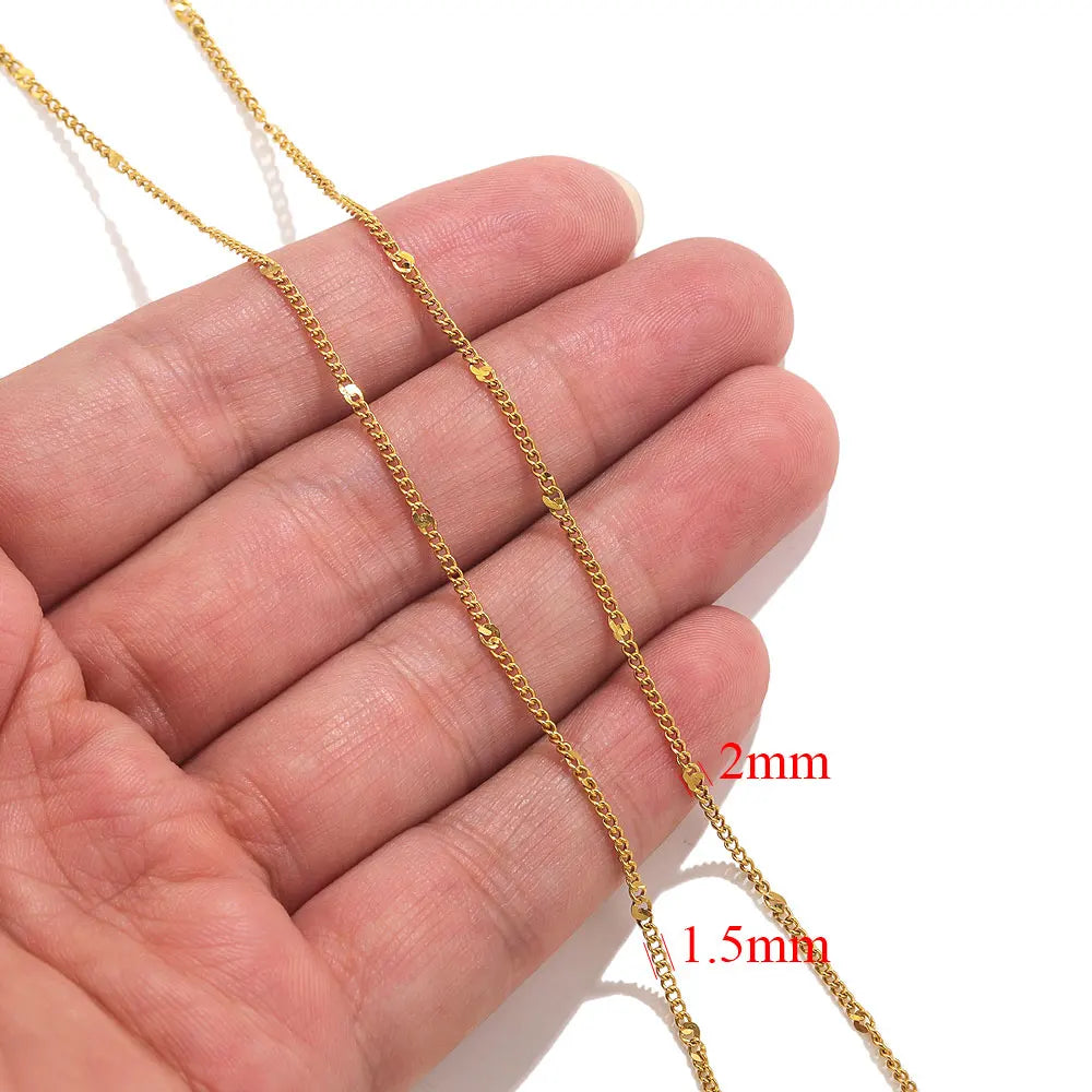 2 Meters Lips Beads Chain for Jewelry Making Gold Findings