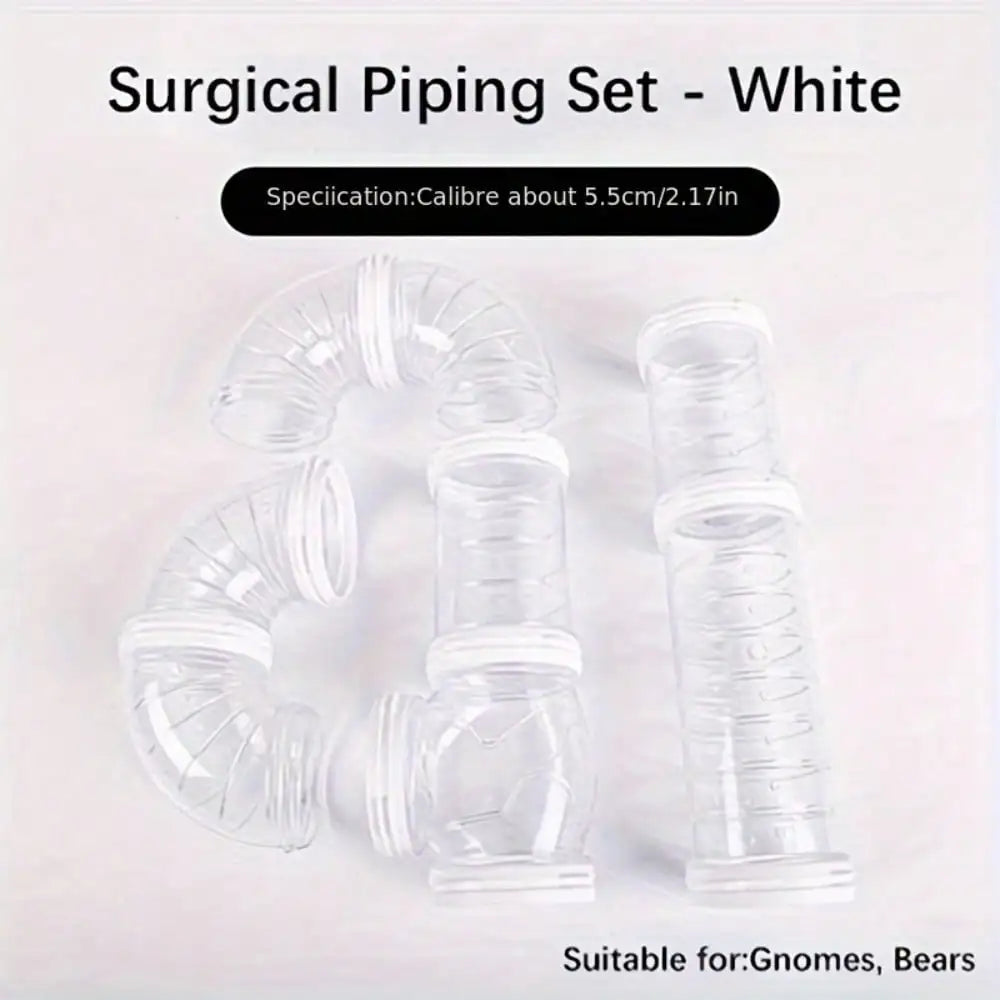 Transparent Small Pet Tunnel Set DIY Connectable Tubes for Hamsters Gnomes Bears Fun Activity Playground 5.5cm Calibre