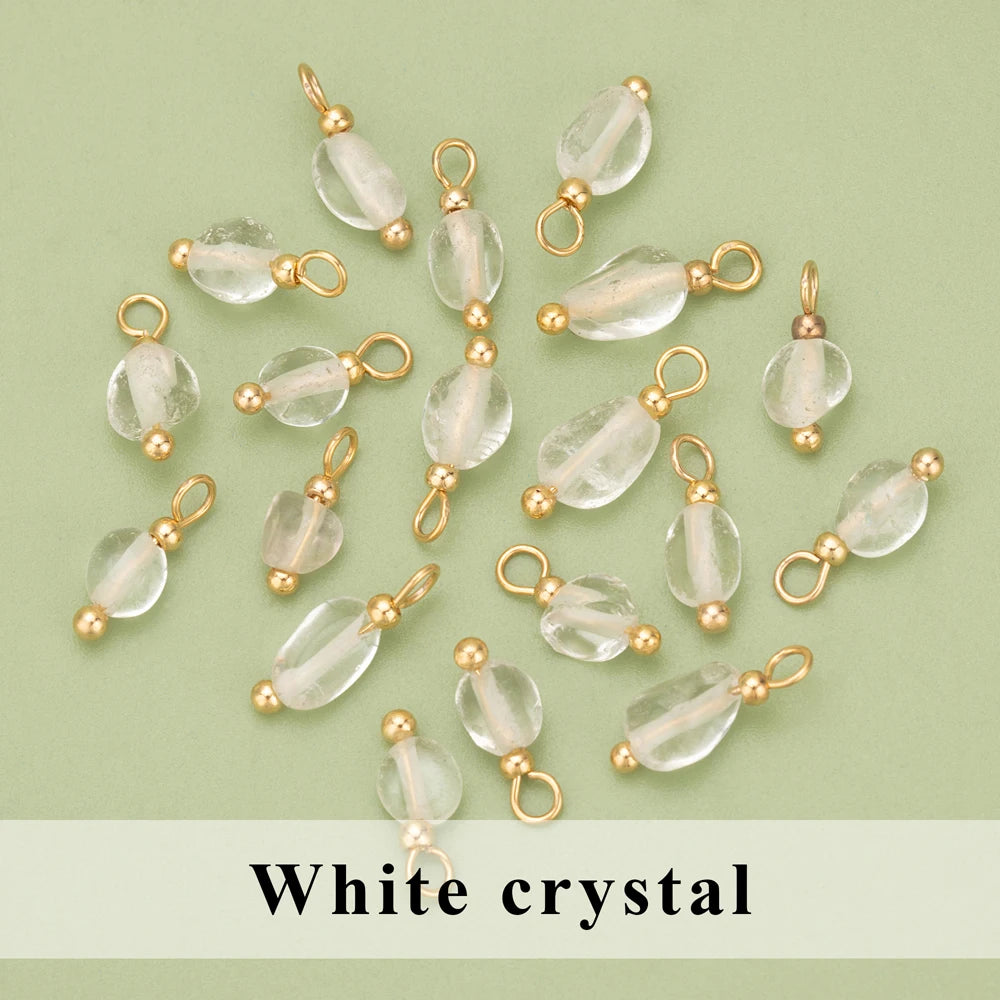 YEGUI C324S 20pcs Natural Stone Charms 18K Gold Plated