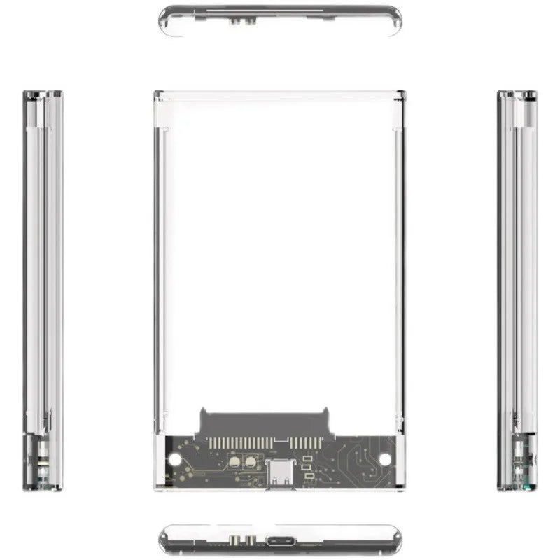 Transparent HDD Case Caddy Box Enclosure 2.5 SSD SATA USB 3.0 Type-C