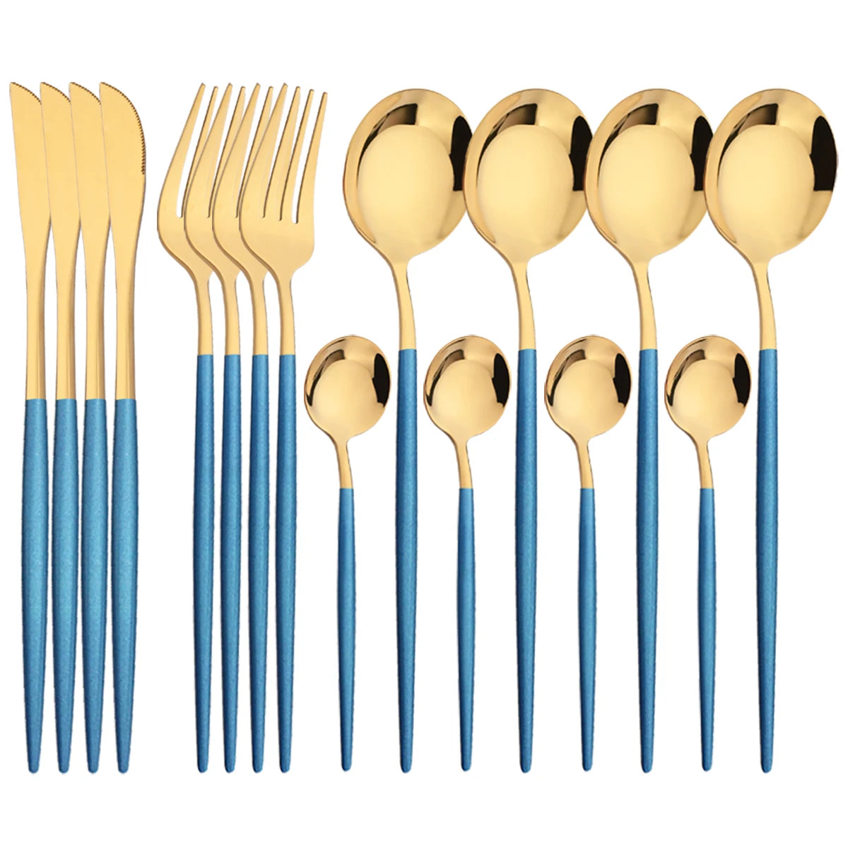 16 Piece Black and Gold Stainless Steel Cutlery Set Elegant Dinnerware Flatware for Home and Special Occasions