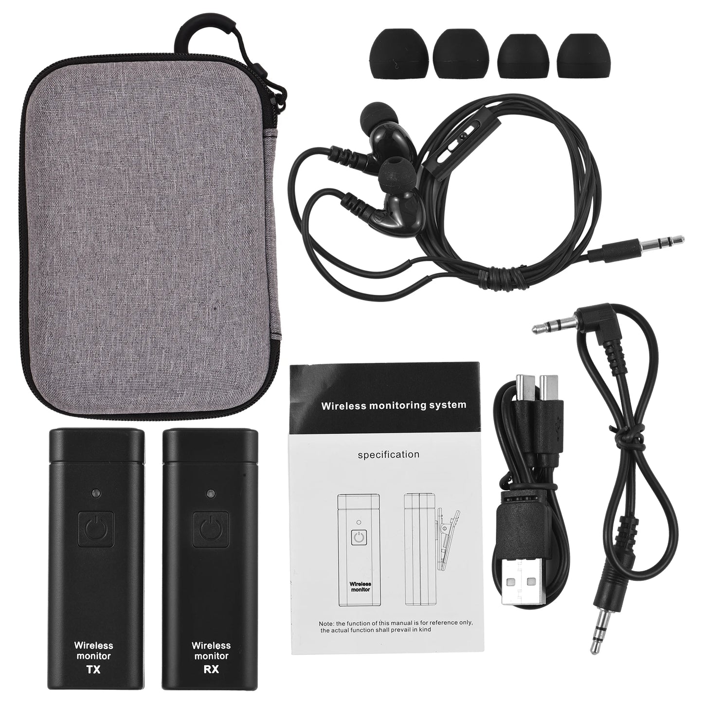 Wireless In Ear Earphone Monitoring System IEM UHF FM Simultaneous