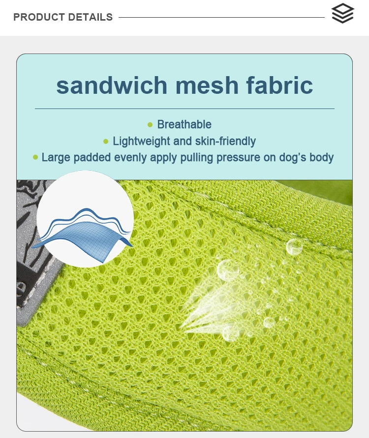 Truelove Adjustable Pet Harness for Small and Medium Dogs Breathable Nylon Mesh Outdoor Training Heavy Duty TLH3013