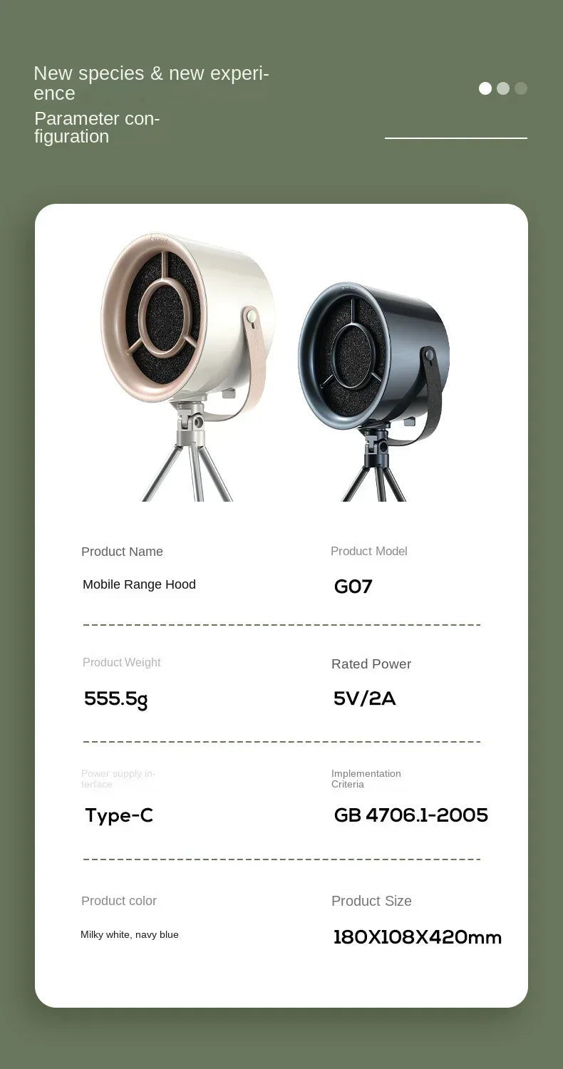 2024 New Portable Exhaust Fan Small Kitchen Hood Extractor USB Mini Suction Cooker Hood