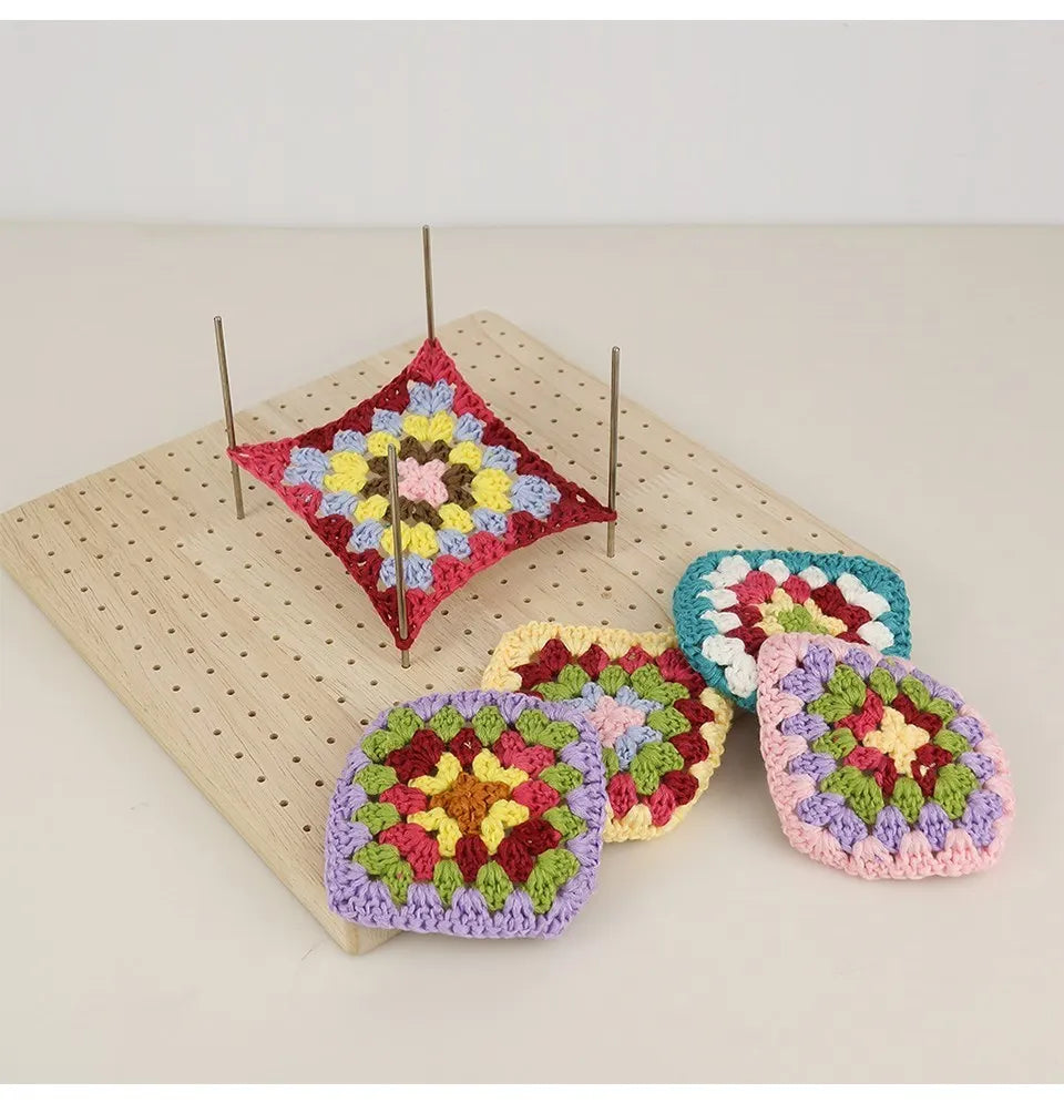 Wooden Knitting Blocking Board for Granny Squares Shawls Scarves Socks Sweaters and DIY Projects