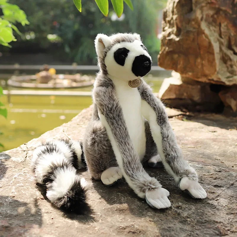 28cm Wild Lemur Plush Stuffed Animal Toy with Short and Long Arms for Kids and Adults