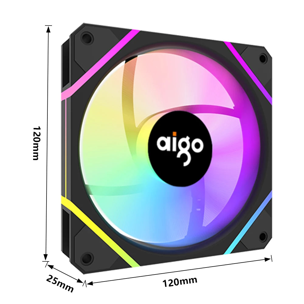 Aigo AM12PRO RGB Fan 120mm PC Cooling Kit 4pin PWM