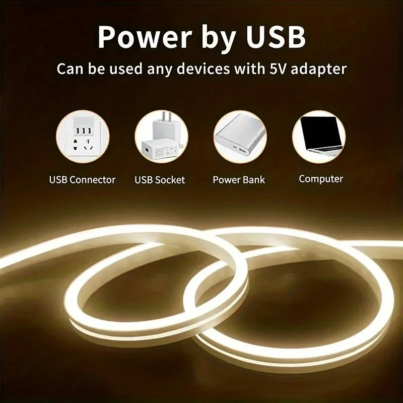 LED Strip Neon Light USB DC 5V Waterproof Dimmable Touch Sensor