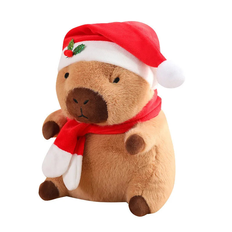 Christmas Capybara Plush Doll Soft Pillow Toy for Kids