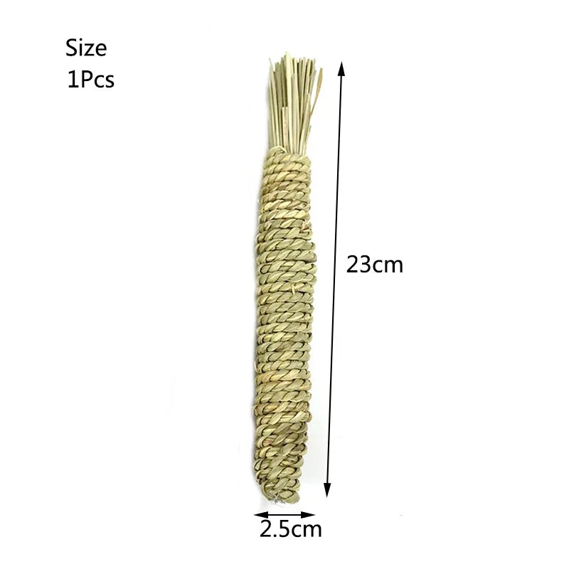 1/2Pcs Natural Straw Rope Carrot Hamster Molar Chew toy Small Pets Toys For Hamster Rabbit Grinding Groducts Gnaw Toy Supplies