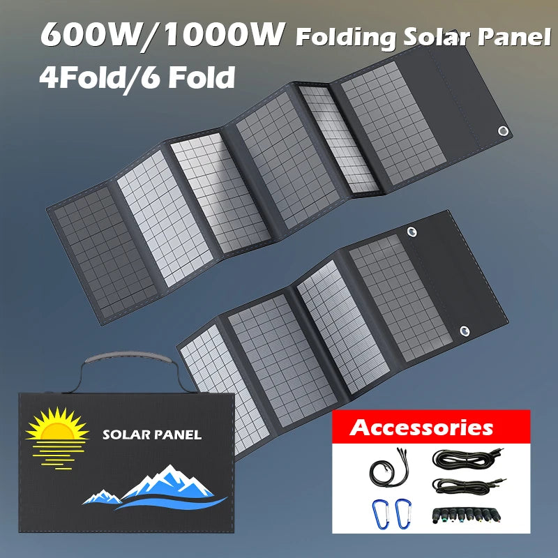 600W 1000W 18V Foldable Solar Panel Charger for Camping