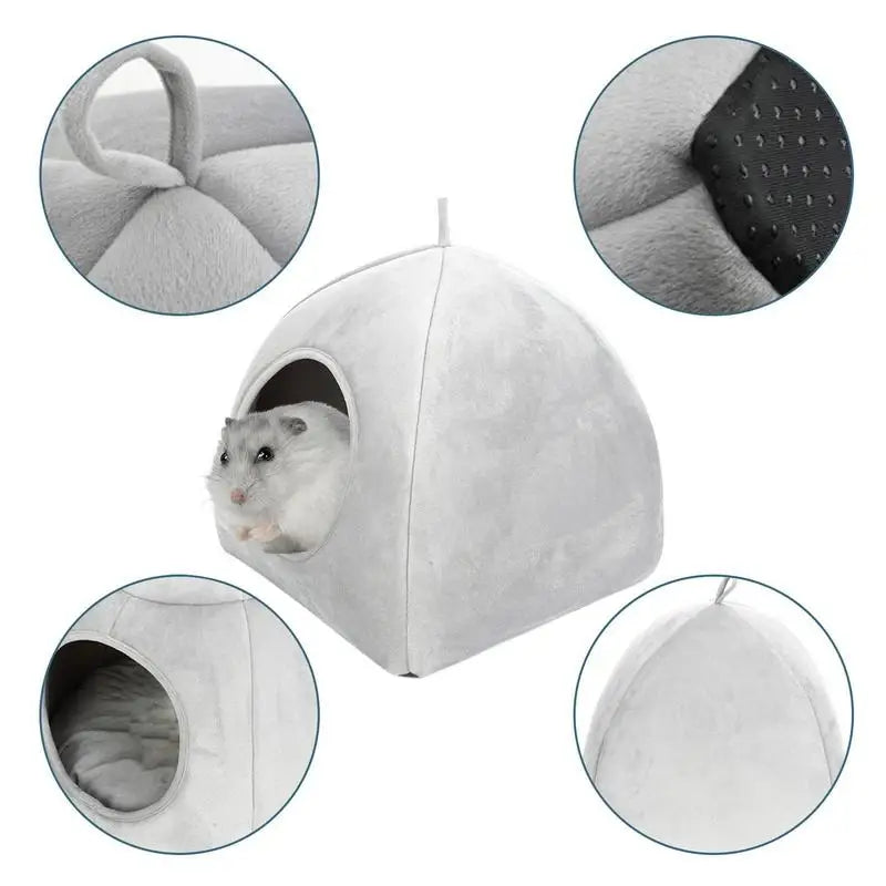 Covered Cat Bed Semi-Closed Pet Tent House Small Dog Puppy Sleeping Beds With Removable Washable Pillow Cushion Pad