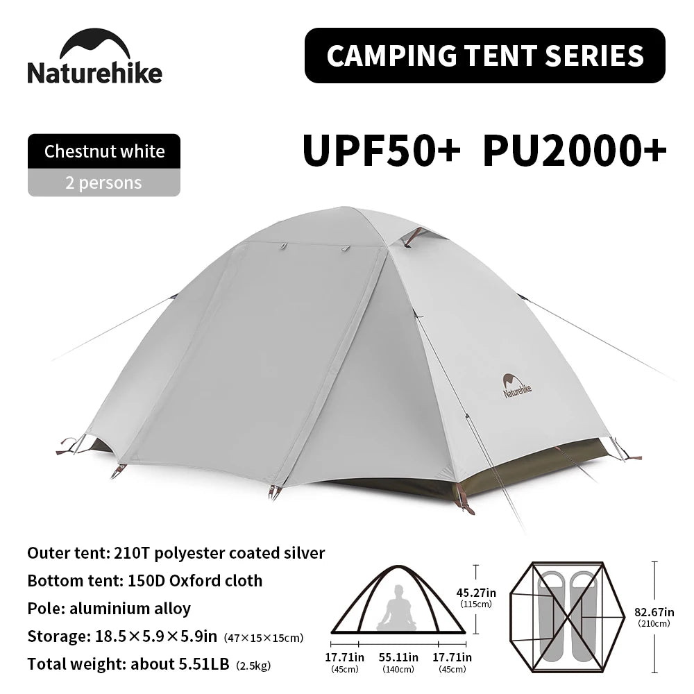 Naturehike Camping Tent 2-3 People Waterproof Ultralight UPF50+ Outdoor Shelter