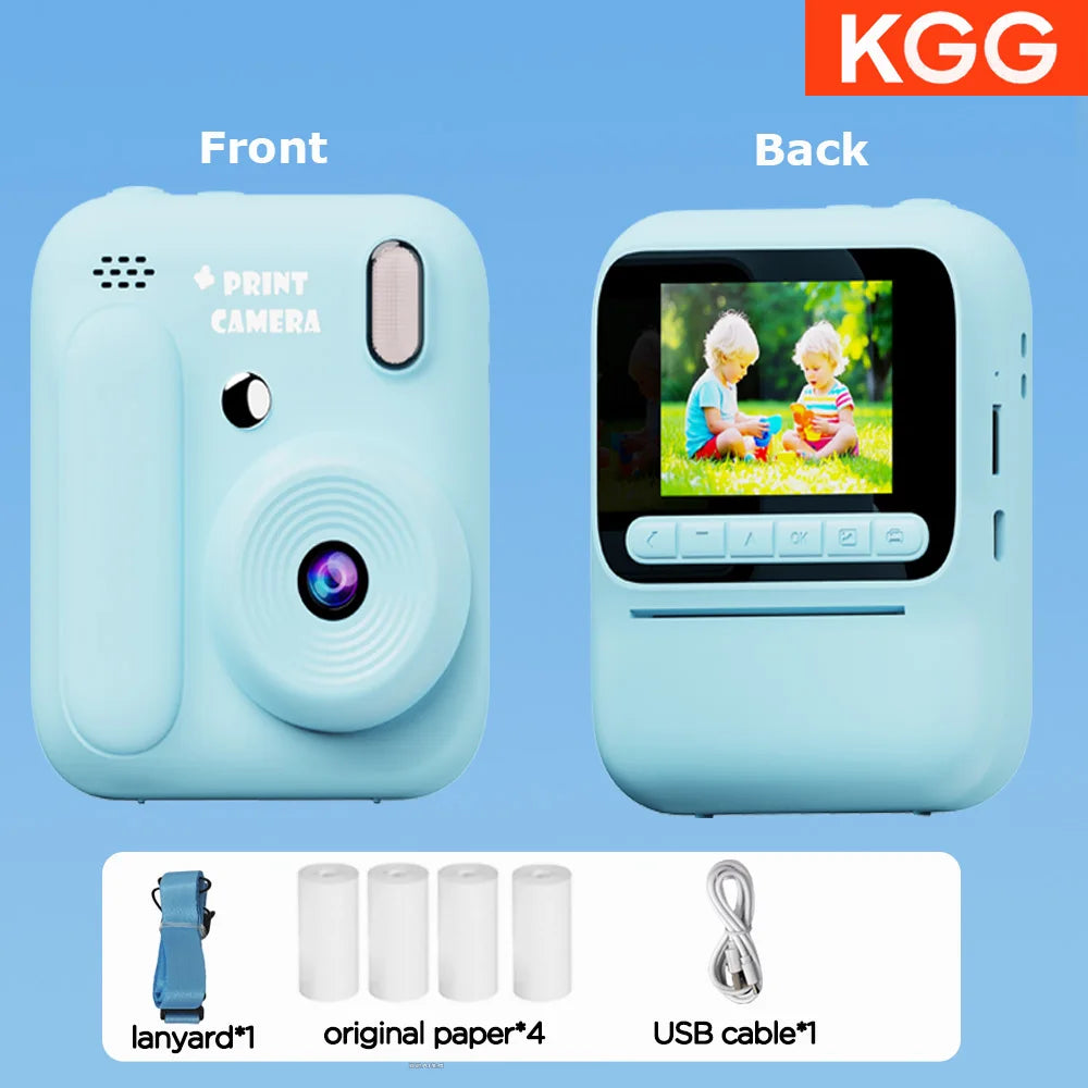 Color Printing Camera Kids Instant Camera 32GB 1080P Thermal Print Digital Camera Print Photo Video Games Music Children Gift
