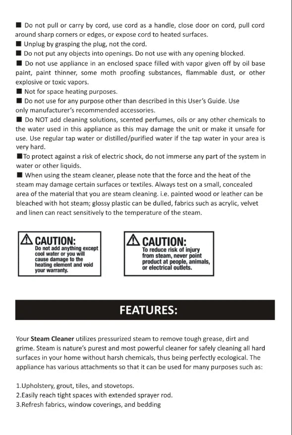 2500W High Temperature Handheld Steam Cleaner for Air Conditioners Kitchen Hoods Cars Floors and More