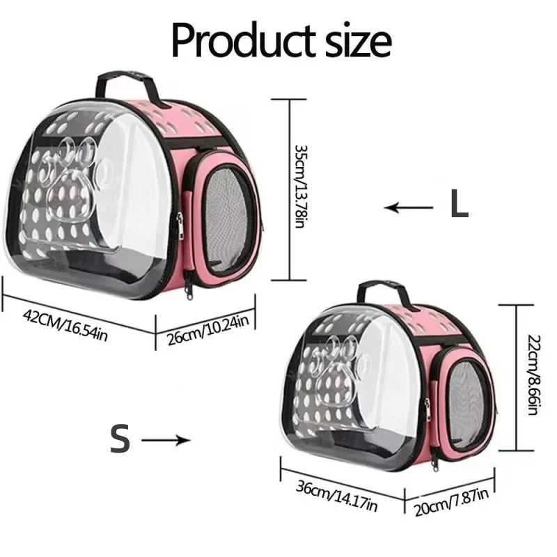 Pet Shoulder Crossbody Bag Breathable and Portable Pet Outing Cat Backpack Outdoor Travel Handbag, Small Dog Folding Bag