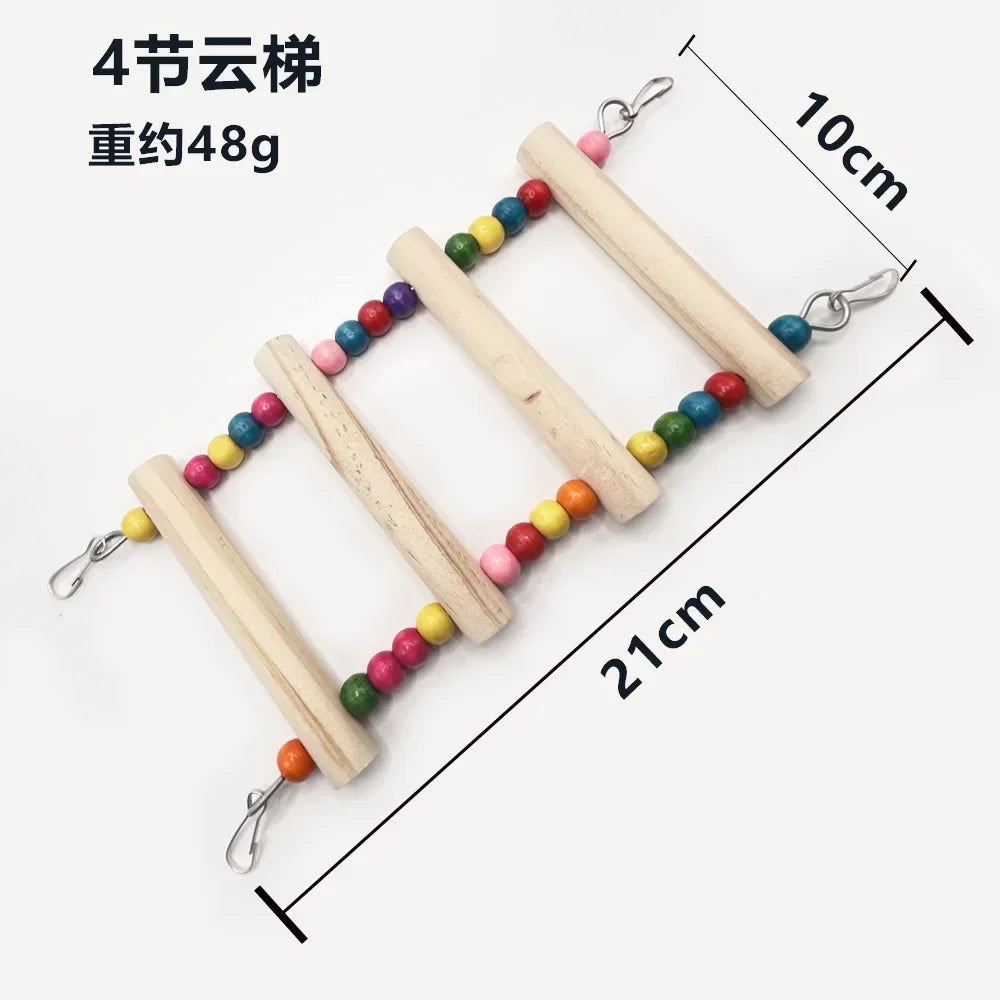 Bird Toy Set Rocking Chewing Training Combination Toy Bird Cage Parrot Hanging Hammock Parrot Cage Toy Ladder Pet Supplies