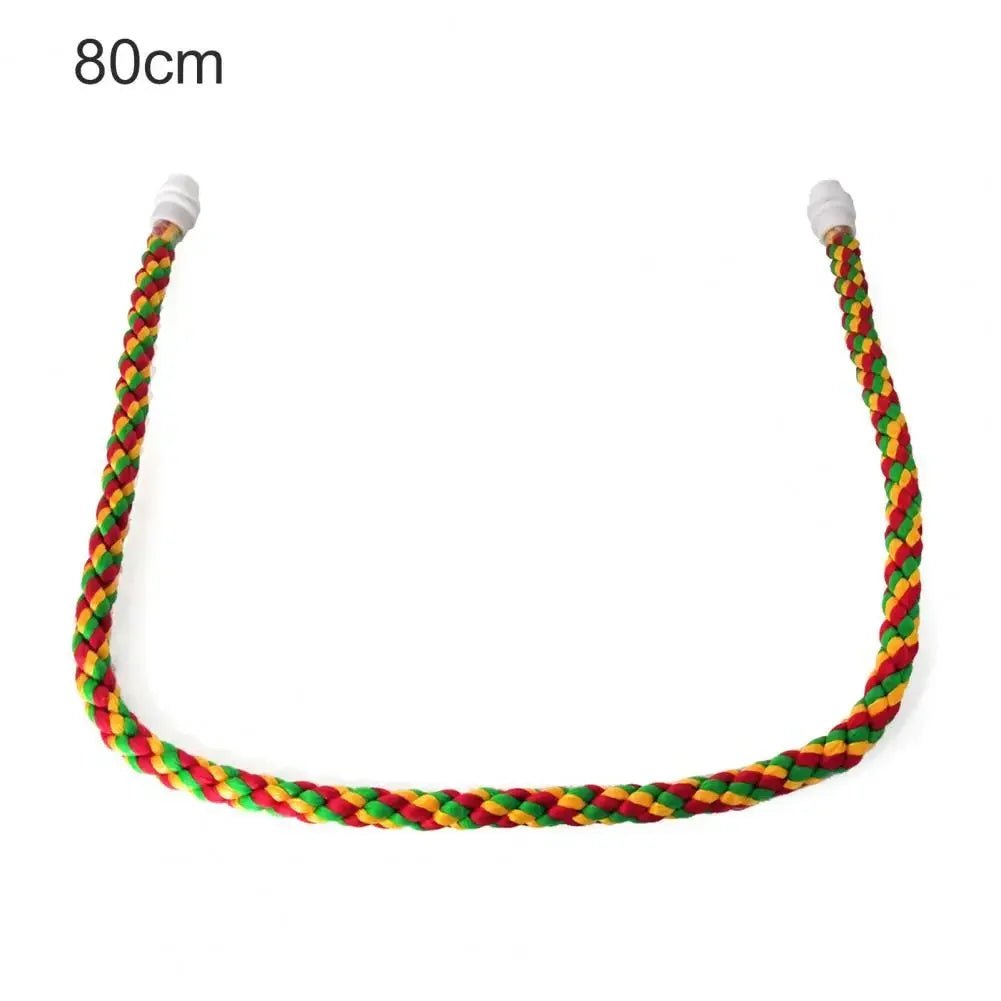 30/55/80/105cm Colorful Parrot Rope Hanging Braided Budgie Bird Cage Cockatiel Toy Pet Stand Accessories Ladder Swing Supplies
