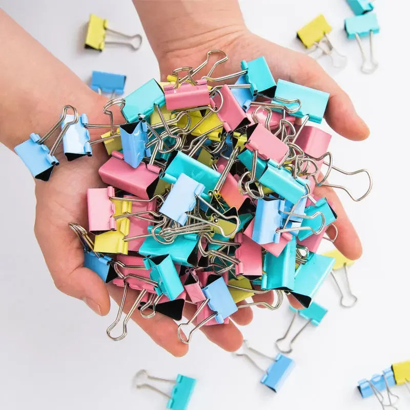 50Pcs Colorful Mini Metal Binder Clips 15mm for School Office