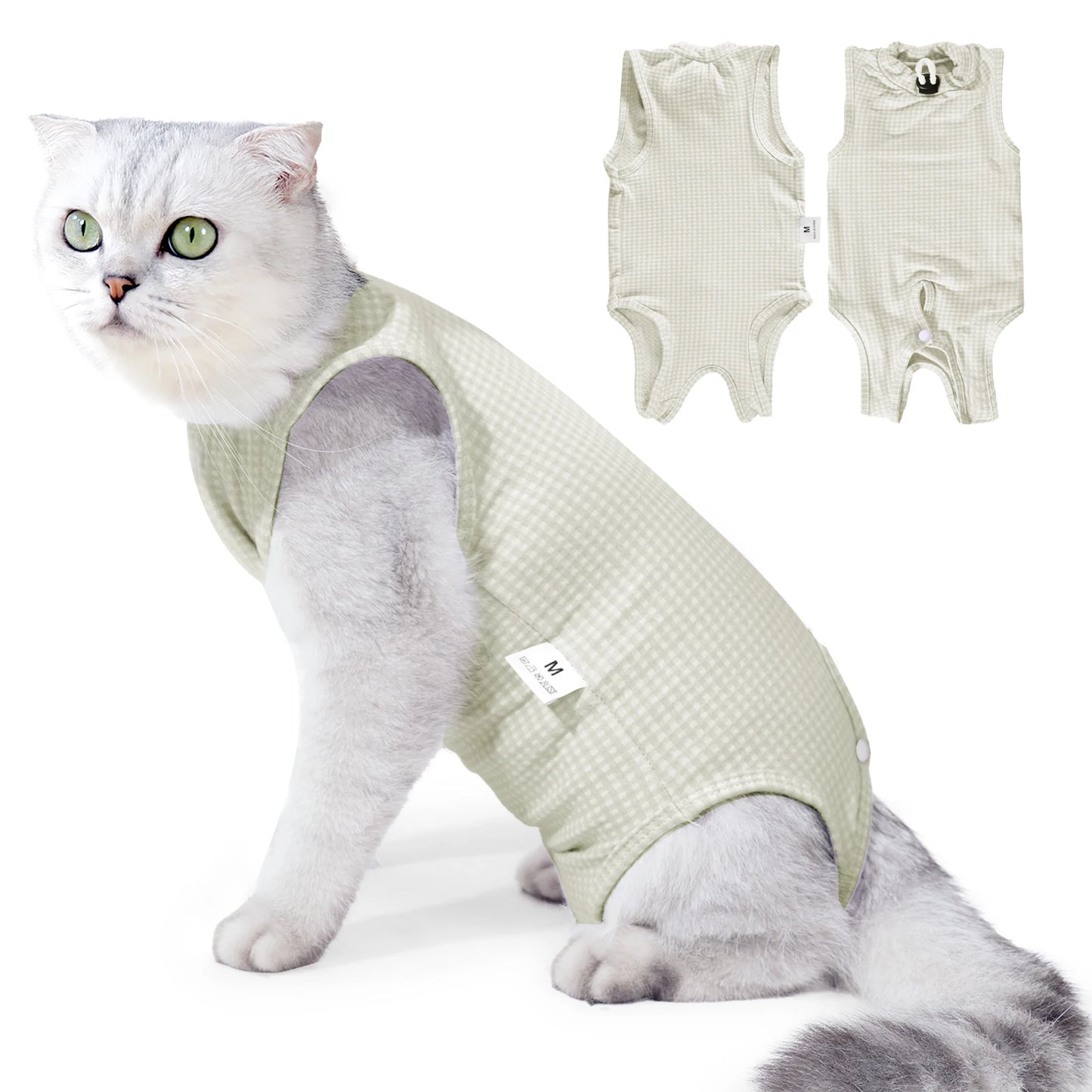 Cat Recovery Suit Professional,Abdominal Wounds Cone E-Collar Alternative,Pet Surgical Recovery Suit Soft Onesie for Cats