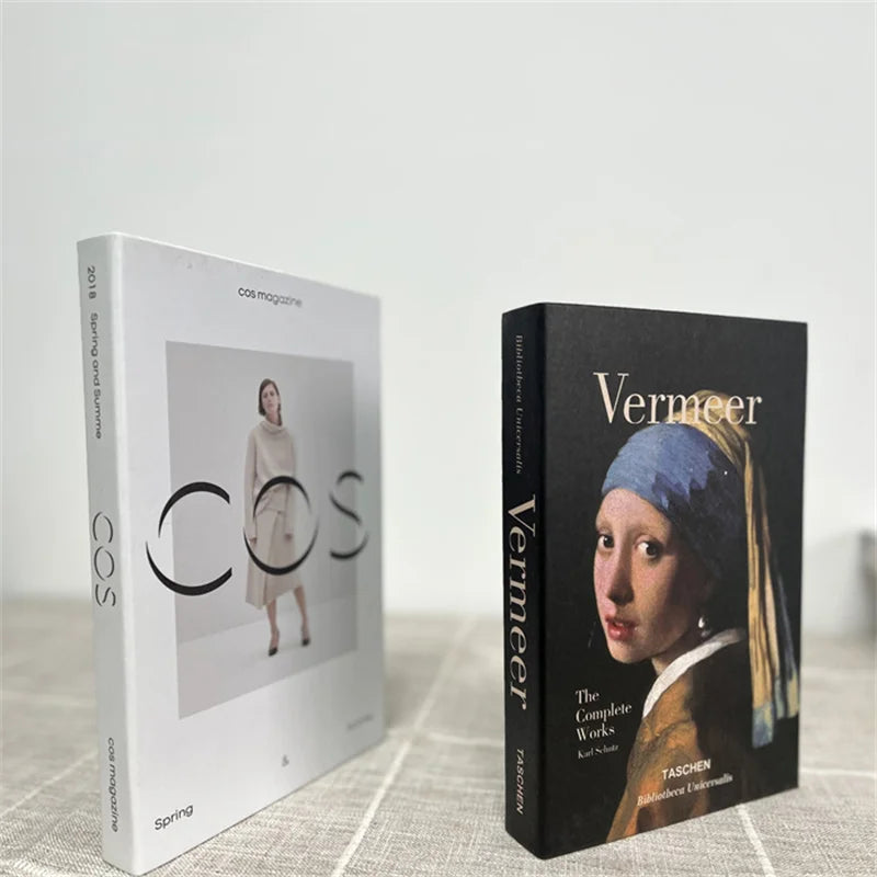 2 Piece Luxury Fake Book Decoration Set for Home and Cafe Decor Vintage Style Ornaments for Study and Club