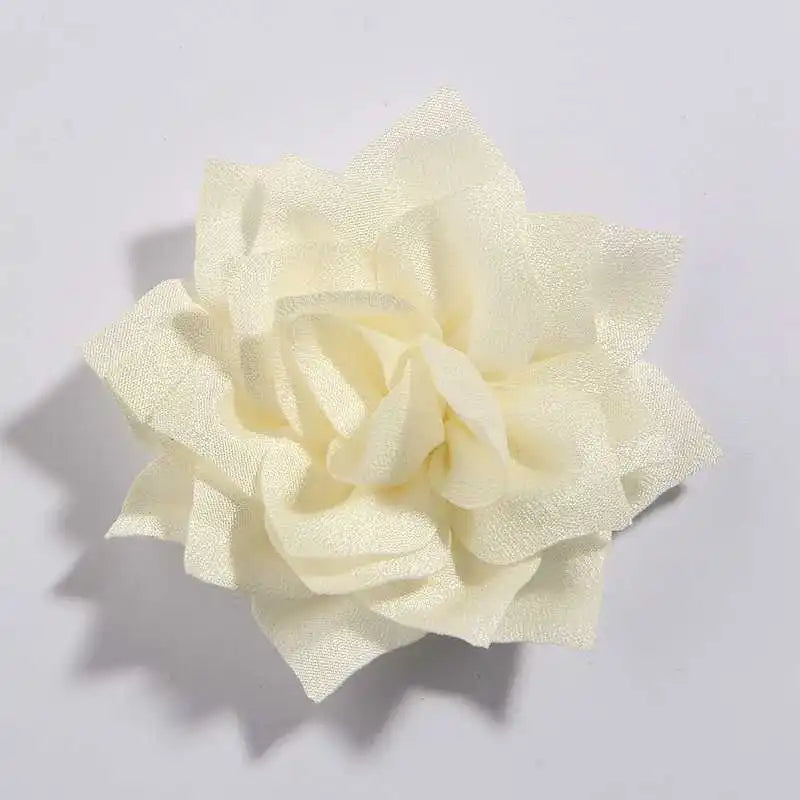 50PCS 7.5CM 2.95 Inch Fashion Lotus Satin Hair Flowers for DIY Headbands and Wedding Decor