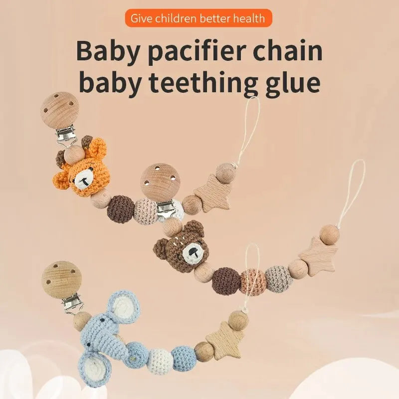 Baby Pacifier Clip Crochet Pacifier Chain Teething Pendant