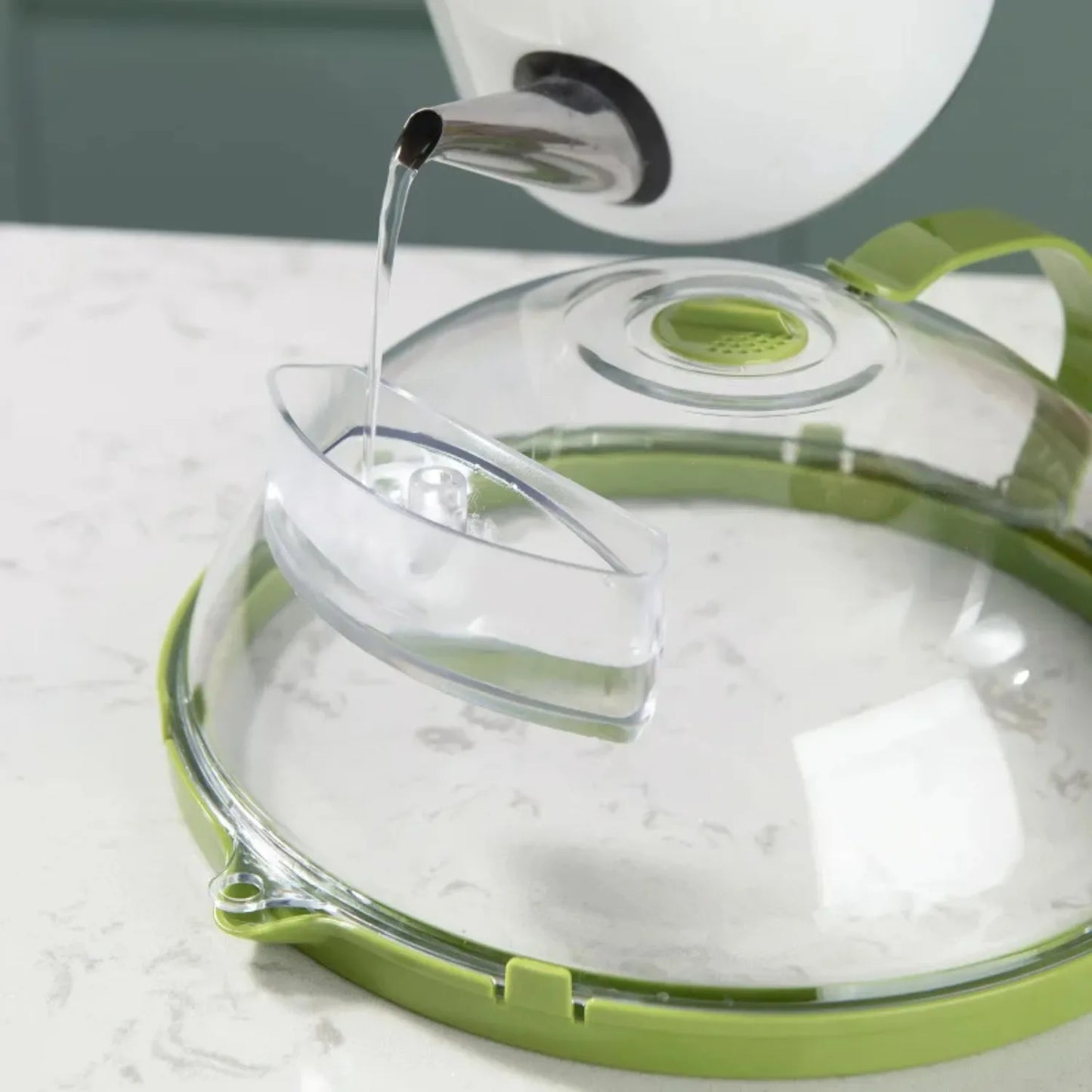 Microwave Food Cover 10 Inch Clear Lid with Handle and Water Steamer Function