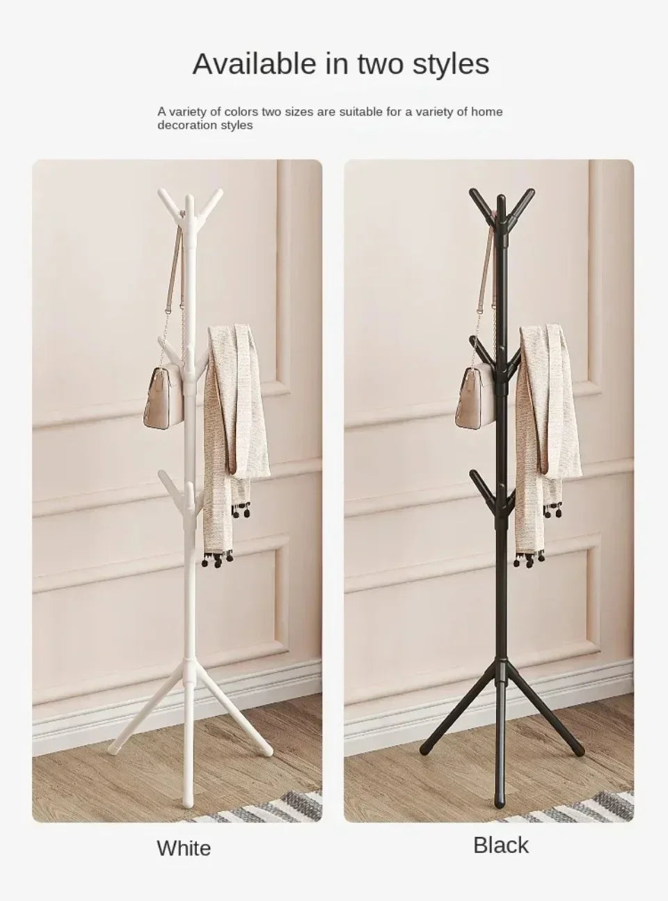 Multi Hook Clothes Rack Stand Tree Branch Shape Mobile Coat Rack for Home and Dorm Clothing Storage