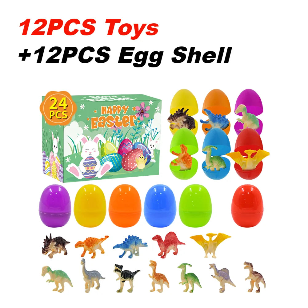 12/20/24/48Pcs Prefilled Easter Eggs with Plush Toys for Kids
