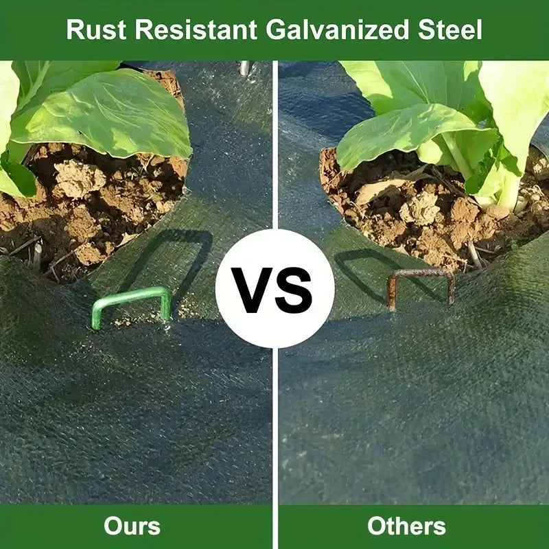 U Type Heavy Duty Garden Staples for Secure Lawn Barrier and Landscape Fabric Installation Galvanized Steel Sod Pins