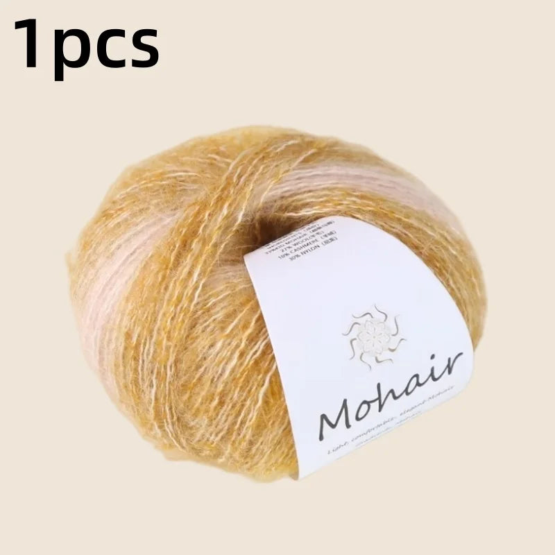 Gradient Mohair Soft Cotton Yarn for Baby Sweater Hat Scarf