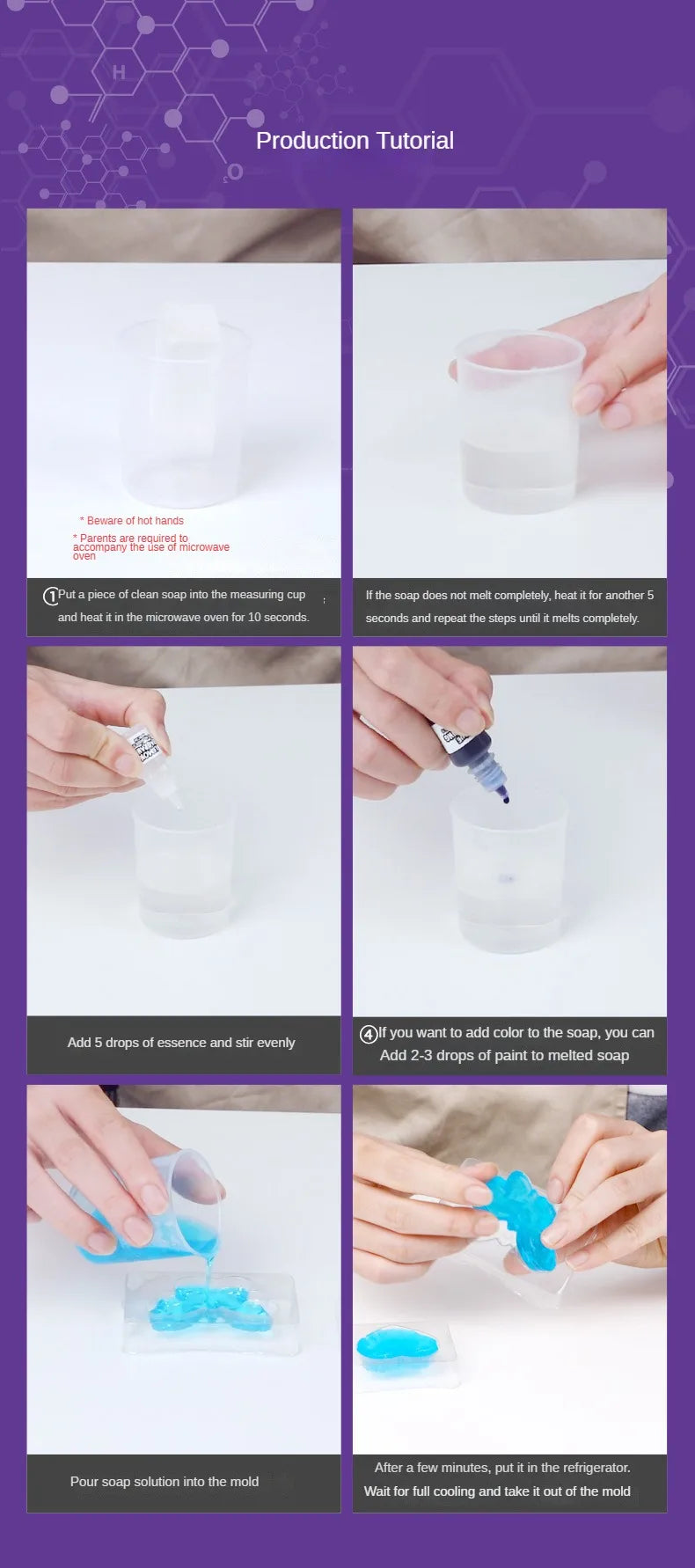 Children Magic Science Experiment Kit Handmade DIY Soap Educational STEAM Toy for Ages 6 to 12 Perfect Gift for Kids