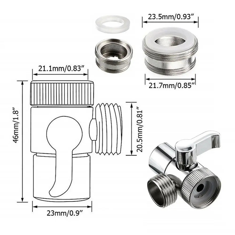 Adaptador de grifo con interruptor M22/M24, válvula desviadora divisora para fregadero de cocina, conector de grifo de agua para inodoro, bidé, ducha, baño y cocina