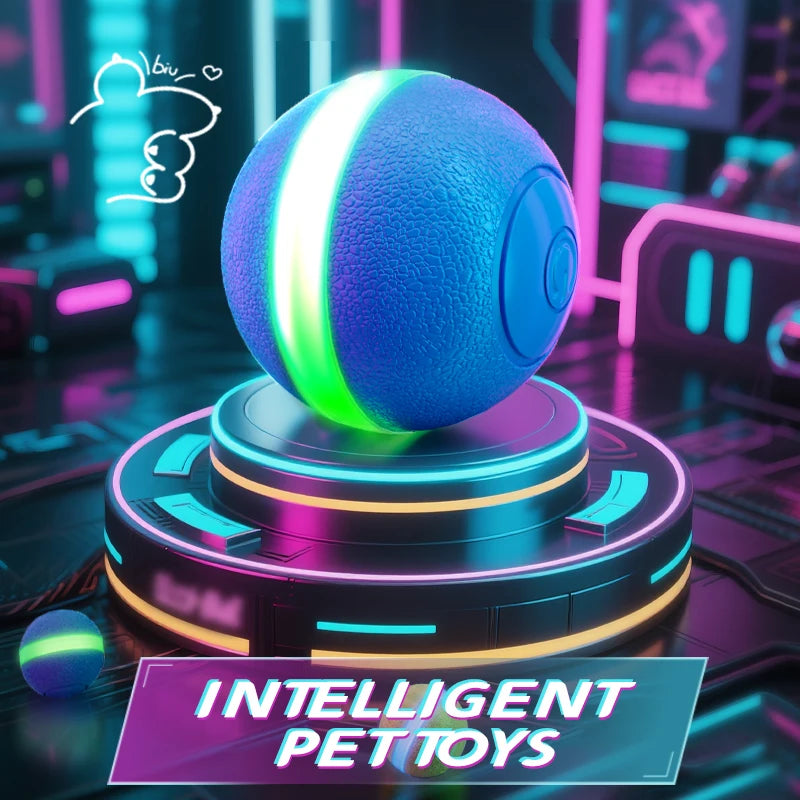 Silent Electric Smart Ball Cat Toys Automatic Rolling Interactive Ball USB LED Light Pet Toy Dog Cat Teaser Training 1~2pcs