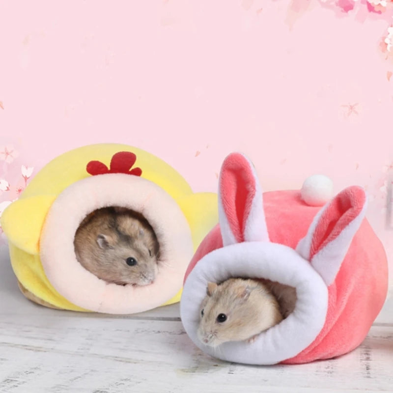 Hamster Nest Winter Warm Small Pet Cage Sleep Bed for Guinea Pigs Hedgehog Cage Accessories 4XFE