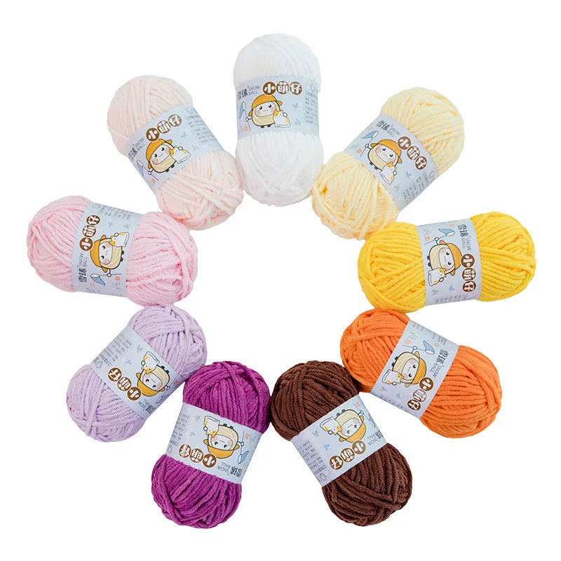 50g Polyester Cute Yarn Ball for Warm Velvet Crochet Scarf