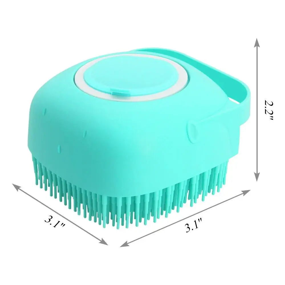 Pet Dog Shampoo Brush 2.7oz Cat Massage Comb Grooming Scrubber