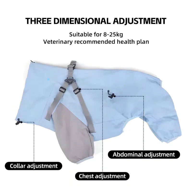 Pet Dog Waterproof Coat Puppy Hooded Jacket for Rainy Day Outdoor Dog Raincoat Reflective Clothes for Small Medium Large Dogs