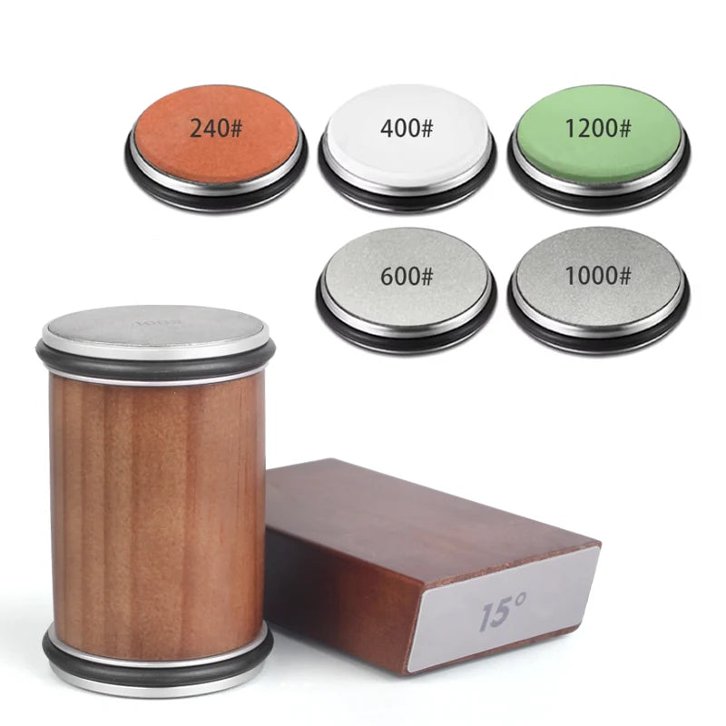 Rolling Knife Sharpener Kit with Magnetic Holder and Diamond Stones