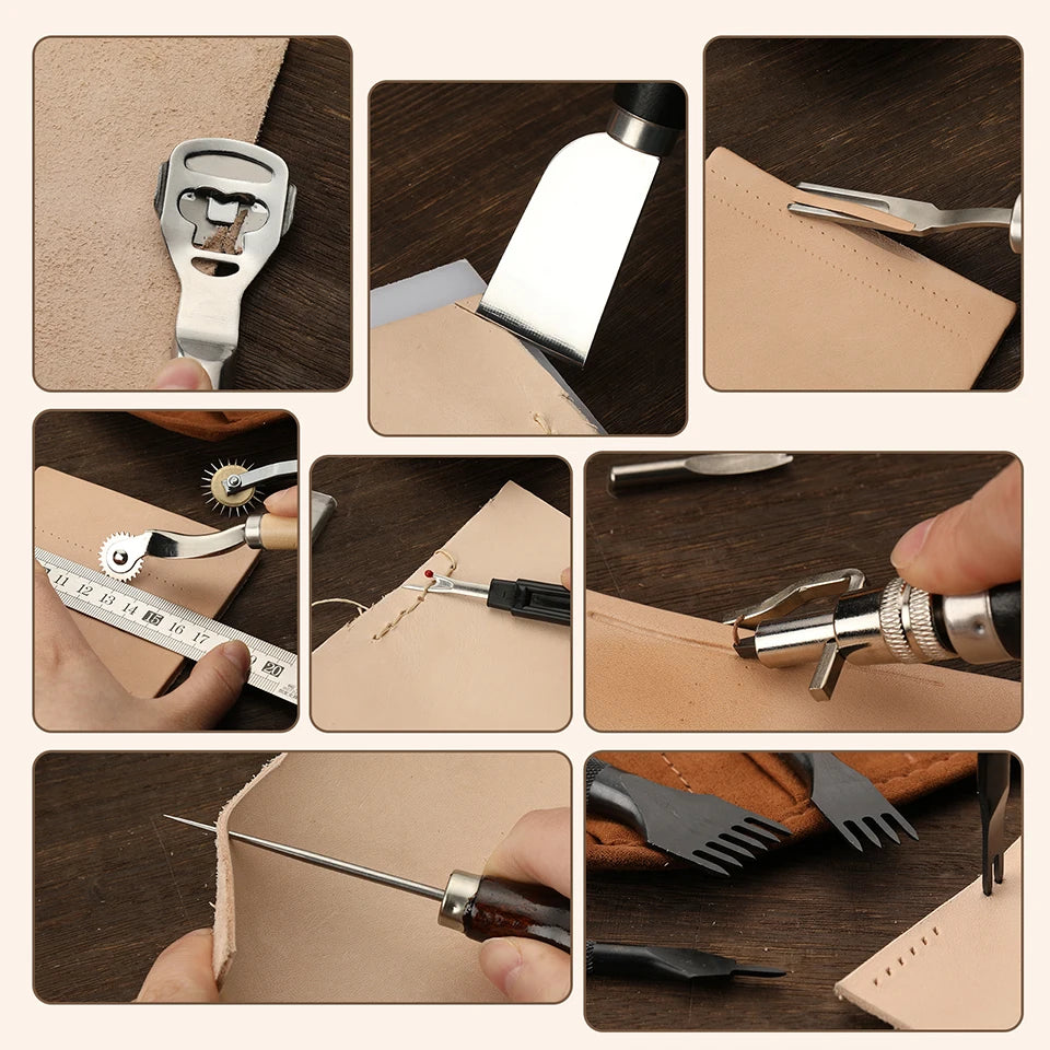 KRABALL Professional Leather Craft Tool Kit for DIY Repair
