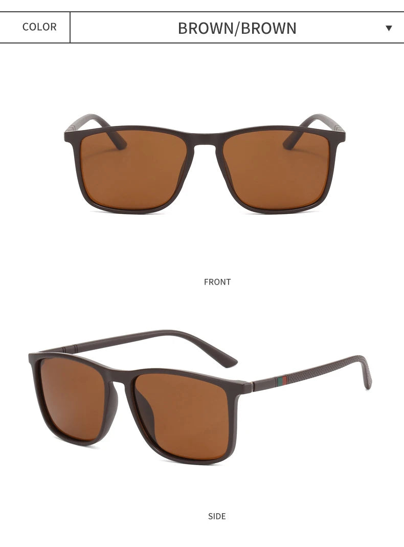 New Classic Fashion Polarization Sunglasses Men's And Women's Square Large Frame UV Protection Fishing Driving Glasses