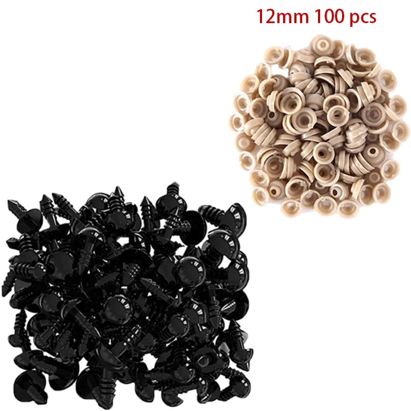100pcs Plastic Safety Eyes 5-20mm for DIY Toys and Dolls